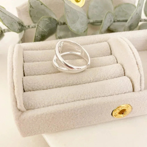 925 Sterling Silver Chunky Bold Statement Ring Minimalist Wrap Ring - Picture 10 of 10